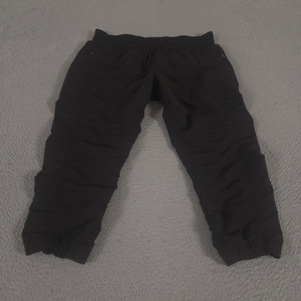 Kirkland Pants Womens L Black Active Crop Ruched Leg Zipper Pockets Workout